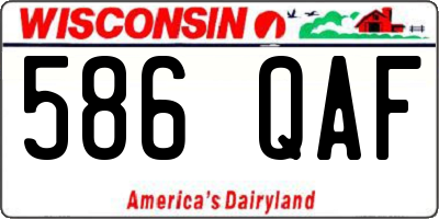 WI license plate 586QAF
