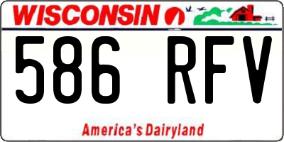 WI license plate 586RFV