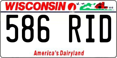 WI license plate 586RID