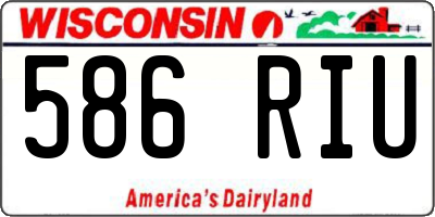WI license plate 586RIU