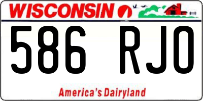 WI license plate 586RJO