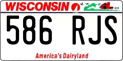 WI license plate 586RJS