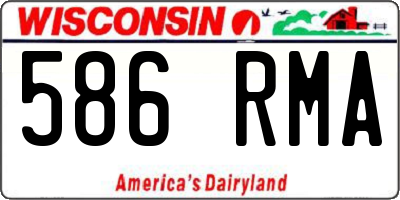 WI license plate 586RMA