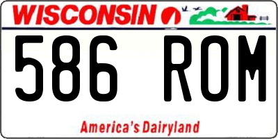 WI license plate 586ROM