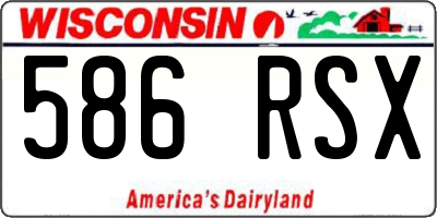WI license plate 586RSX