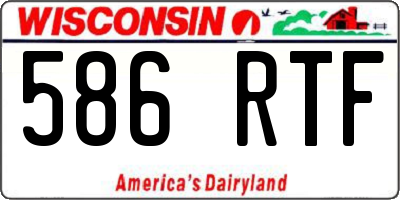 WI license plate 586RTF