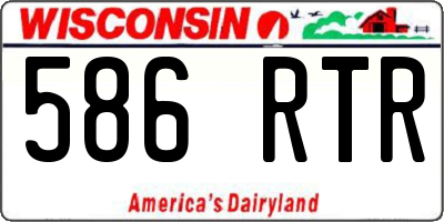 WI license plate 586RTR