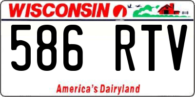 WI license plate 586RTV