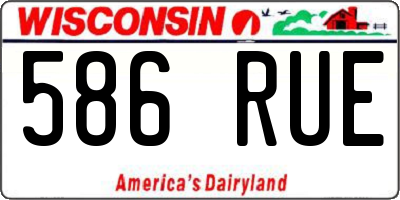 WI license plate 586RUE