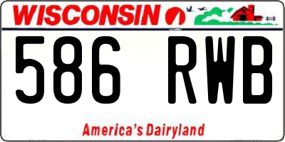 WI license plate 586RWB