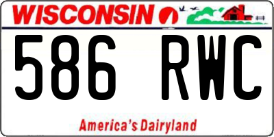 WI license plate 586RWC