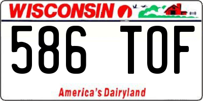 WI license plate 586TOF