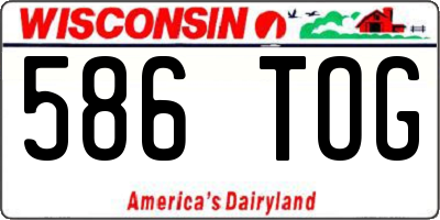 WI license plate 586TOG