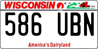WI license plate 586UBN