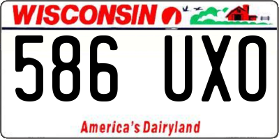 WI license plate 586UXO