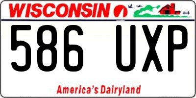 WI license plate 586UXP