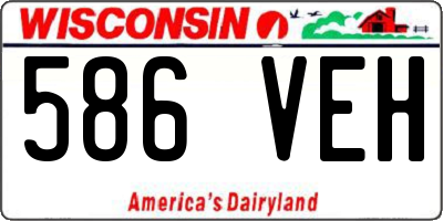 WI license plate 586VEH