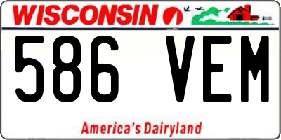 WI license plate 586VEM
