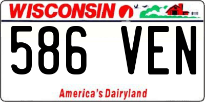 WI license plate 586VEN