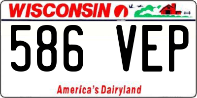 WI license plate 586VEP