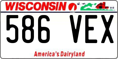 WI license plate 586VEX