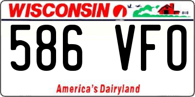 WI license plate 586VFO
