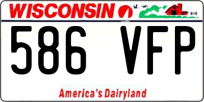 WI license plate 586VFP