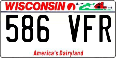 WI license plate 586VFR