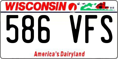 WI license plate 586VFS