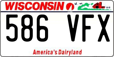 WI license plate 586VFX