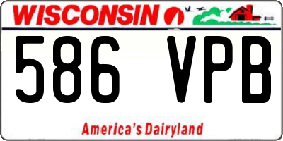 WI license plate 586VPB