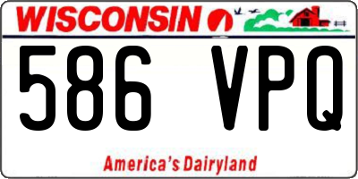WI license plate 586VPQ
