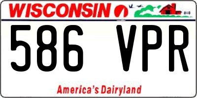 WI license plate 586VPR