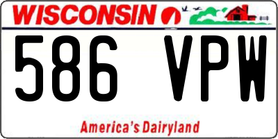 WI license plate 586VPW
