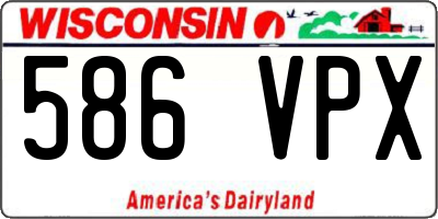 WI license plate 586VPX