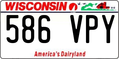 WI license plate 586VPY