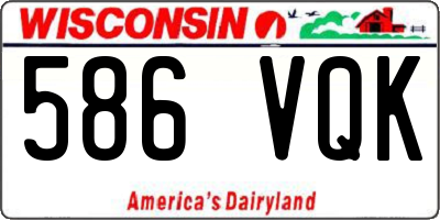 WI license plate 586VQK