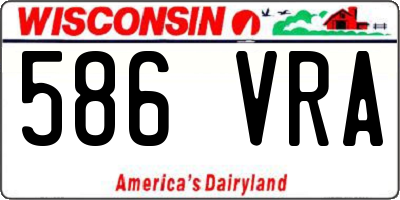 WI license plate 586VRA