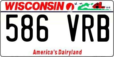 WI license plate 586VRB