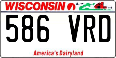 WI license plate 586VRD