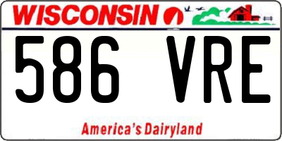 WI license plate 586VRE