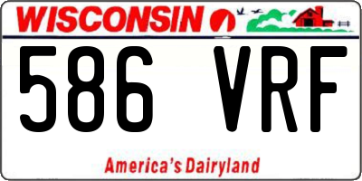 WI license plate 586VRF