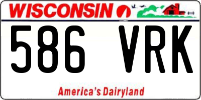 WI license plate 586VRK
