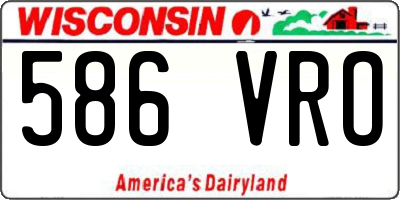WI license plate 586VRO