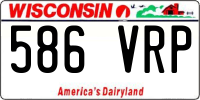 WI license plate 586VRP