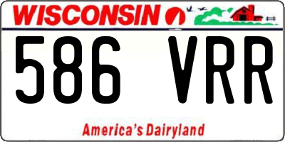 WI license plate 586VRR