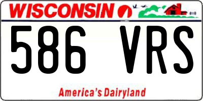 WI license plate 586VRS