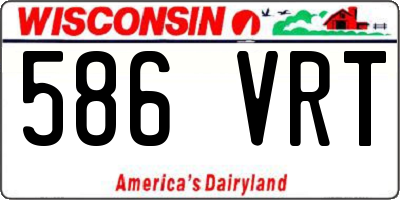 WI license plate 586VRT