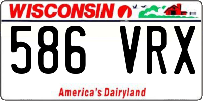 WI license plate 586VRX