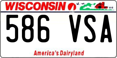 WI license plate 586VSA